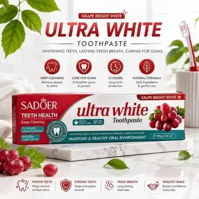 SADOER Ultra White Toothpaste (Grape Bright White)