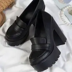 Litchi Embossed Ultra Heeled Loafers, Women's High Heel Oxford Shoes Size:38
