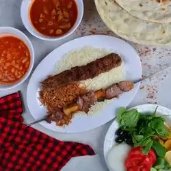 2 Shish Kebab And Meat Tikka On Rice