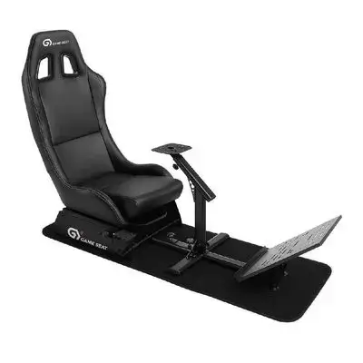 AUSWAY Pro Gaming Racing Simulator Cockpit – Foldable Wheel Stand & Adjustable Sim Seat
