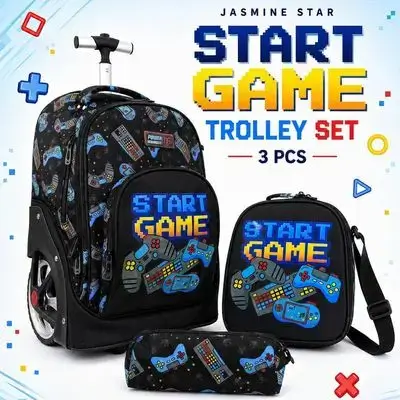 Jasmine Star 3-Piece Trolley School Bag Set