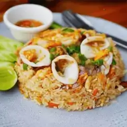 Calamari on Rice