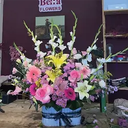 Tall Pink Mixed Flower Arrangement