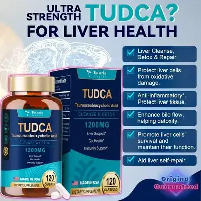 TUDCA Supplement 1200mg (Tauroursodeoxycholic Acid), Ultra Strength TUDCA Bile Salts Liver Health, Pure Tudca for Liver and Gallbladder Cleanse & Detox, Repair, Gut Health, 120 Capsules tudca