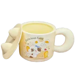 Cute Ceramic Cup with Lid