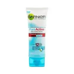 جارنيير مقشر تنظيف البشرة بالزيت الابيض المضاد لحب الشباب من بيور اكتيف (100 مل)//Garnier Pure Active Scrub Facial 100ml