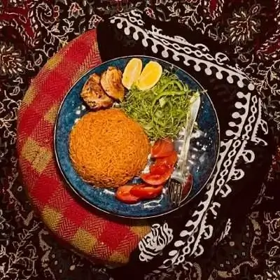 Red Rice With Fried Chicken
