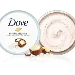 Dove exfoliating body scrub crushed macadamia&rice milk scent 225ml