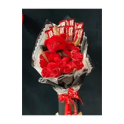 Flowers And Chocolate Bouquet