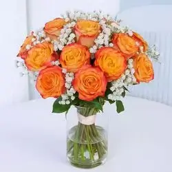 Flower Bouquet with Vase – 22 Flowers