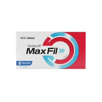 Max Fil (Vardenafil 20mg) 4 Film Coated Tablets _ Ultra Medica