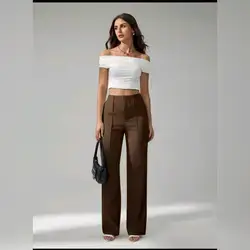 SHEIN Tall Summer Ladies Light Beige Suit Pants - Small