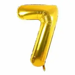 Gold Number 7 Helium Balloon