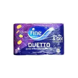 Fine Duetto 2 Ply Toilet Tissue Paper 6 Rolls