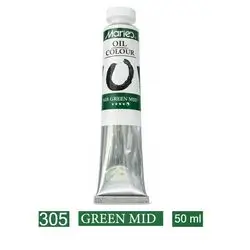 (305) (GREEN MID) OIL COLOR-Maries 50ML
