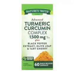 Natures Truth Turmeric Curcumin Advanced Complex 1500mg Herbal Supplements Capsules Support Joint Health 60Ea