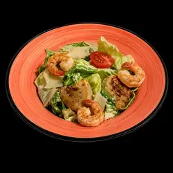 Diet Caesar Salad with Shrimp