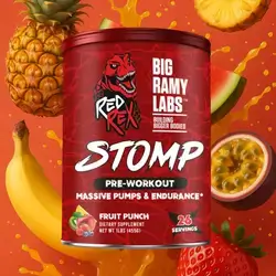 Red Rex Stomp Pre-Workout Massive Pumps & Endurance 26 servings Fruit Punch