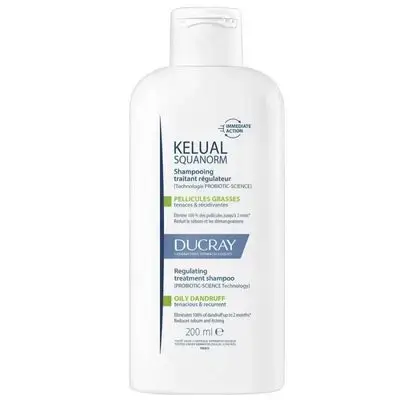 Ducray Kelual Squanorm Oily Dandruff Shampoo 200 ml//شامبو دوكراي كيلوال سكوانورم للقشرة الدهنية 200 مل