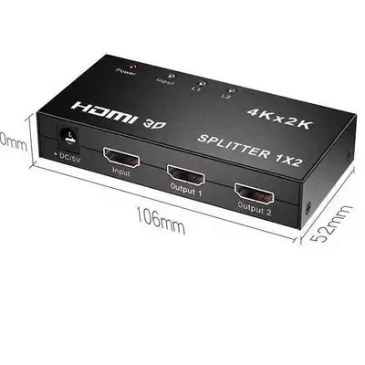 1 device to 2 LCD HDMI / 4K 1×2 Splitter