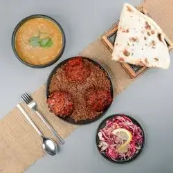 Kurdish Rice With Pomegranate Molasses And 3 Shifta With Minced Meat