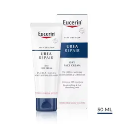 Eucerin UreaRepair 5% Replenishing Face Cream Dry Skin 50ml/ كريم يوسيرين النهاري كريم الوجه النهاري لإصلاح اليوريا من يوسيرين - ٥٪ يوريا