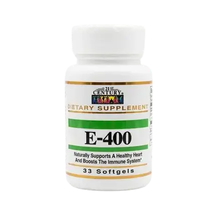 E-400 Naturally Supports A Healthy Heart And Boosts The Immune System 33 Soft gels _ 21ST CENTURY