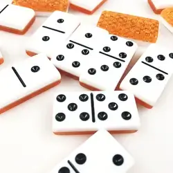 Dominoes Set Of 28 Back Yellow