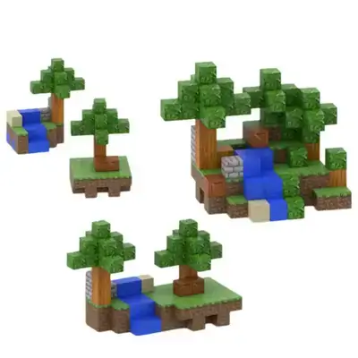 Minecraft-Style Magnetic Building Cubes Set – Three Streams Edition (100 Pieces, Model T113)