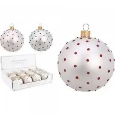 Koopman Xmas Ball 80Mm With Dots 2Ass
