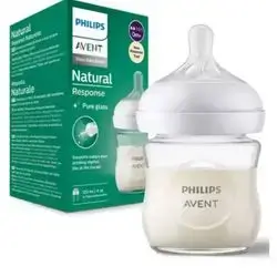 PHILIPS AVENT Glass Baby Bottle Natural Response Pure glass 0m+ 120ml/4oz