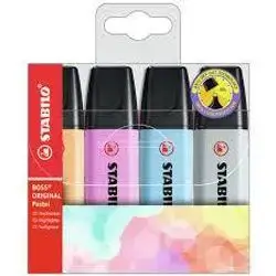 STABILO BOSS ORIGINAL Pastel - Highlighter - Set of 4 Pieces
