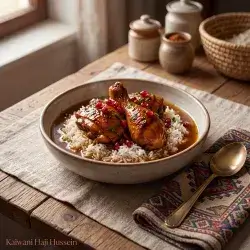 دجاج بدبس الرمان مع أرز ومرق