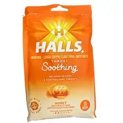 Halls.soothing,honey naturally and artifically flavored