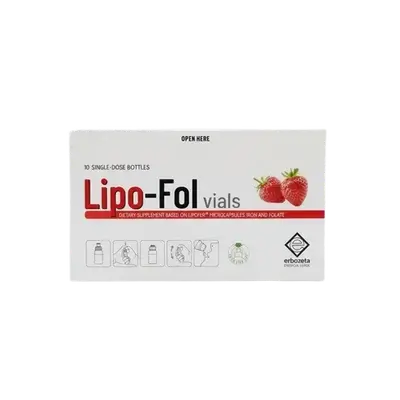 Lipo-Fol Vials Based On Lipofer Microcapsules Iron, Folate And Folat 10 Single-Dose Bottles _ erbozeta