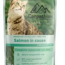 Carpathian Pet Food For Adult Cats - Carpathian Wet Food With Salmon In Sauce For Cats 100 G