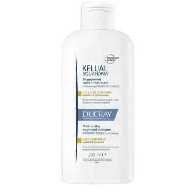 Ducray Kelual Squanorm Hydrating Treatment Shampoo for Dry Dandruff 200ml//شامبو دوكراي كيلوال سكوانورم المرطب لعلاج القشرة الجافة 200 مل