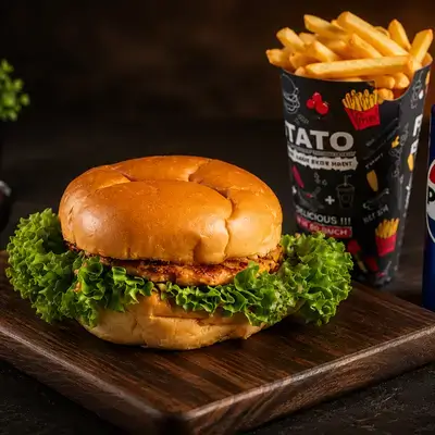 Chicken Burger Combu Meal
