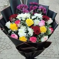 10 Roses With Dawwdi Bouquet