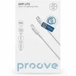 Proove cable Striped Silicone Type-C to Lightning (1m) white