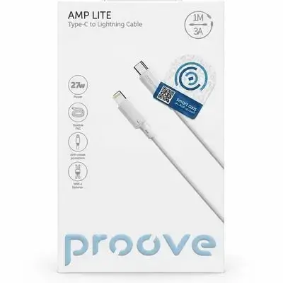 Proove cable Striped Silicone Type-C to Lightning (1m) white