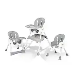 3-Position Multifunctional Baby High Chair - Gray