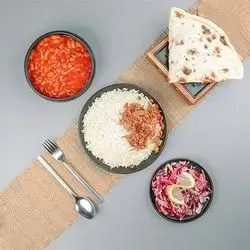 Basmati Rice And Bean Broth And Salad