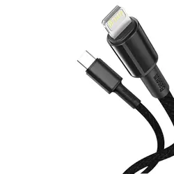 Baseus 20W Black Lightning High Density Braided 7 Pins Fast charging cable USB C Cable for All iPhone / Ipad ip 12 Pro Max 11 8 XR PD Fast Charge iPhone 12 SE USB Type C Cable Fast for Macbook Fast Charging Data Cable Type-C iP PD 20W 18W CATLGD-01 Apple