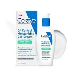 CeraVe Oil Control Moisturizing Gel-Cream, Face Moisturizer for Oily Skin, Niacinamide, Hyaluronic Acid & Oil Absorbing Technology To Rebalance Oily Skin, Non-Comedogenic, Fragrance Free & Oil-Free