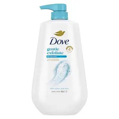 Dove Beauty Gentle Exfoliating Body Wash Pump - Sea Minerals 24hr Lotion-Soft Skin - 30.6 fl oz