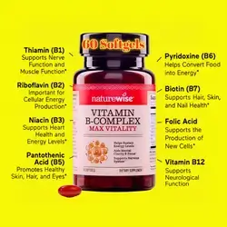 Vitamin B Complex for Women and Men - with Folic Acid Biotin B1 B2 B3 B6 B12, Niacinamide, Support Cellular Energy & Mental Clarity - Gluten & Dairy Free, Non-GMO - 60 Softgels b complex