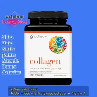 Advanced Collagen, 6000 mg Hydrolyzed Collagen Peptides, Includes Antioxidants & Contains Vitamin C - Hair Growth, Nails, Joint Health & Bone Support - 290 Tablets collagen