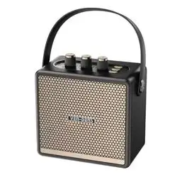 VEN-DENS Portable Wireless Bluetooth Speaker, Crystal Clear Sound, True Wireless Stereo, Waterproof Design, 30H Playtime, AUX/USB/TF Support, Carry Handle – Black (VD-SPK012)