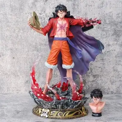 One Piece Anime Monkey D Luffy Sakura 2 Heads Figure